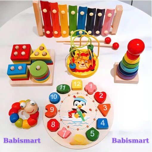 COMBO 6 MÓN ĐỒ CHƠI GỖ MONTESSORI